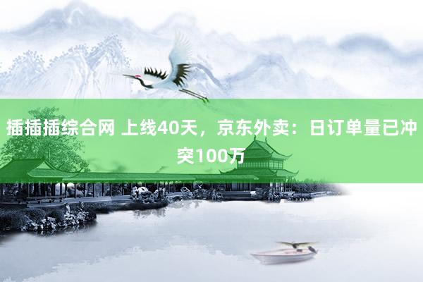 插插插综合网 上线40天，京东外卖：日订单量已冲突100万