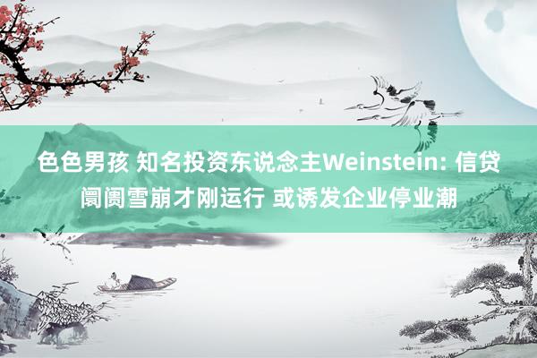 色色男孩 知名投资东说念主Weinstein: 信贷阛阓雪崩才刚运行 或诱发企业停业潮