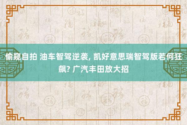 偷窥自拍 油车智驾逆袭， 凯好意思瑞智驾版若何狂飙? 广汽丰田放大招