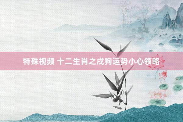 特殊视频 十二生肖之戌狗运势小心领略